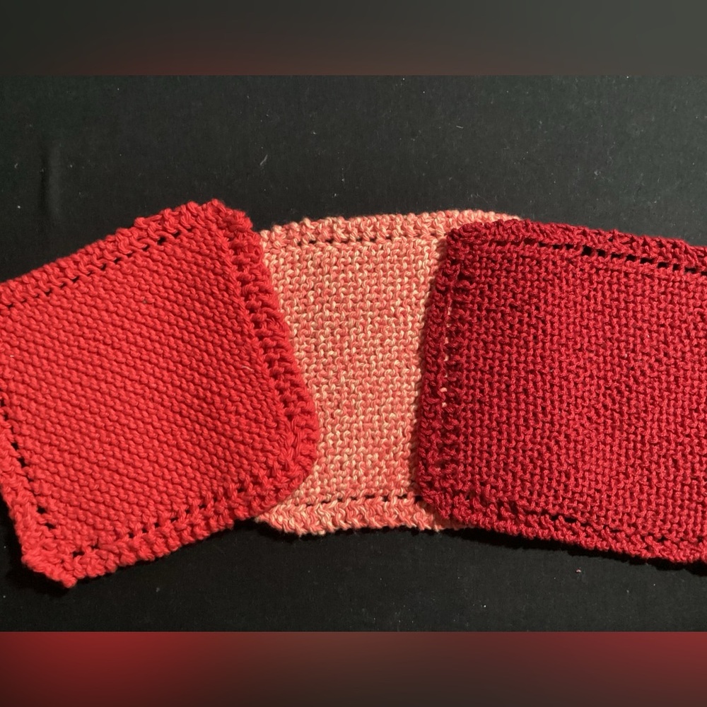 Hand knit dishcloths (Set#5) - Picture 2 of 4